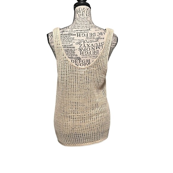 Future Collective Tan Mesh Tank Top Size L Y2K Layers Vacation Fairy Lightweight - Picture 4 of 6
